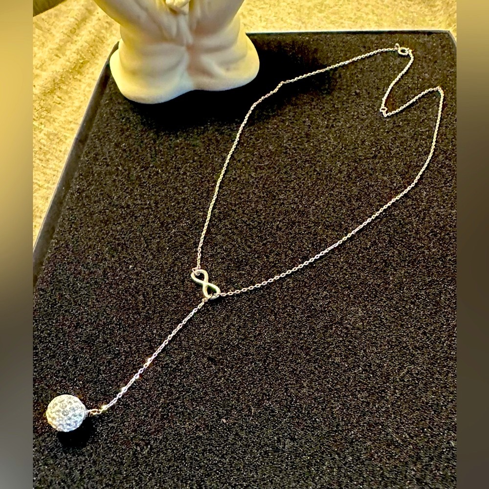 Infinity necklace with CZ ball